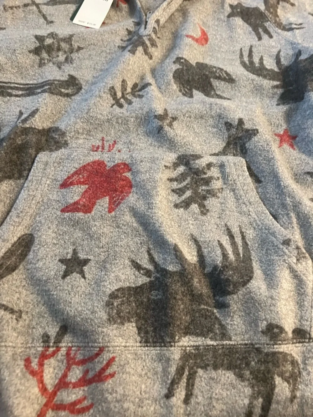 Ralph Lauren polo Grey Hoodie with Forest Animal Print sweatshirt